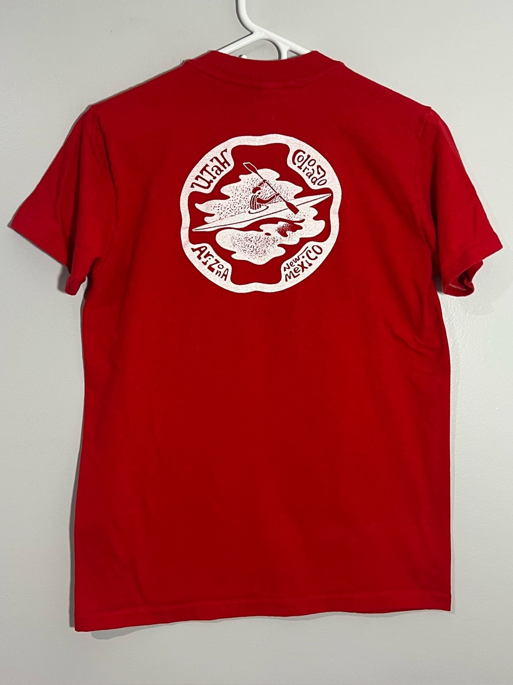Vintage Four Corners Marine Utah Arizona Red Single Stitch T-Shirt Mens Medium